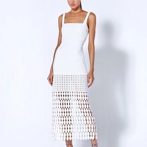 XS ALEXIS South Scalloped White Dress